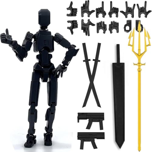 DKIIL NOIYB T13 Action Figure, Bereits Montiert 3D Printed Actionfigure, Titan 13 Actionfigur mit 6 Waffen 6 Paar Hände, Lucky 13 Actionfiguren Beweglich, S13 Figure Desktop-Dekorationen (A1) von DKIIL NOIYB