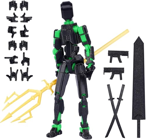 DKIIL NOIYB T13 Action Figure, Bereits Montiert 3D Printed Actionfigure, Titan 13 Actionfigur mit 6 Waffen 6 Paar Hände, Lucky 13 Actionfiguren Beweglich, S13 Figure Desktop-Dekorationen (A2) von DKIIL NOIYB