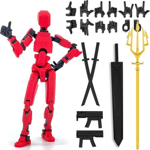 DKIIL NOIYB T13 Action Figure, Bereits Montiert 3D Printed Actionfigure, Titan 13 Actionfigur mit 6 Waffen 6 Paar Hände, Lucky 13 Actionfiguren Beweglich, S13 Figure Desktop-Dekorationen (A6) von DKIIL NOIYB