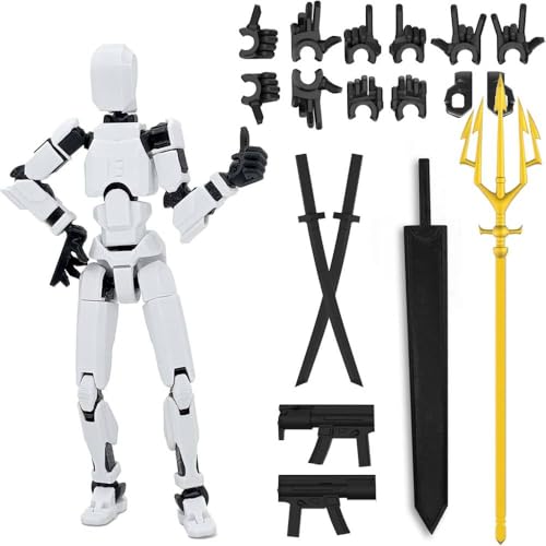 DKIIL NOIYB T13 Action Figure, Bereits Montiert 3D Printed Actionfigure, Titan 13 Actionfigur mit 6 Waffen 6 Paar Hände, Lucky 13 Actionfiguren Beweglich, S13 Figure Desktop-Dekorationen (A7) von DKIIL NOIYB