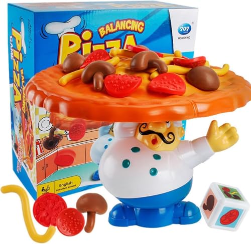 DKIIL NOIYB Tisch Balance Pizza Spiel, Balancing Pizza Game, Stapel Balancing Spiel, Balance Brettspiel, Stapelspielzeug Montessori Spielzeug für Familientreffen und Eltern-Kind-Spiele von DKIIL NOIYB