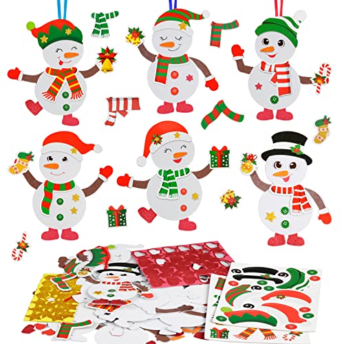 DKINY 12 Schneemann Bastelset für Kinder Schneemann Mix&Match Winter Basteln Anhänger Kunsthandwerk zum Basteln und Dekorieren Kreativsets Bastelhandwerk für Kinder Winter von DKINY