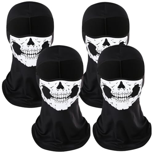 DKLQXCE 4 Stück Ghost Maske, Call of Balaclava, Call of Duty Sturmhaube Skull Maske, Balaclava Geisterschädel, Skimaske Männer Herren Mütze Halloween Cosplay von DKLQXCE