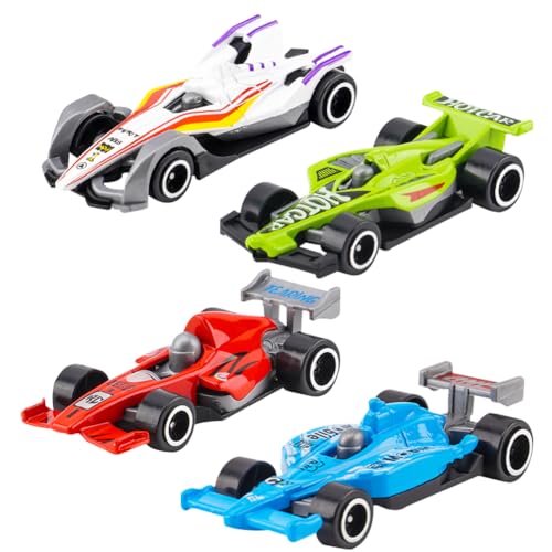 4 Stück Mini Auto Spielzeug,Mini F1 Racing Car Set,Racing Car Model Rennwagen aus Mini-Legierung Rennauto Metall Stunt Spielzeugauto F1 Legierung Kleine Autos Modellauto Spielzeug Geschenk für Kinder von DKLQXCE