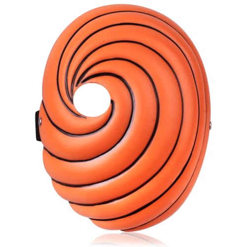 DKLQXCE Nararuto Cosplay Maske, Uzumaki Plastik Anime Halloween Mask, Kostüm Requisiten Gift Halloween Accessory Masquerade für Männer, Frauen und Anime Fans, Orange(Selbst bereitgestellter Akku) von DKLQXCE