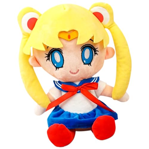 DKLQXCE Sailormmoon Plüsch, 25cm Kawaii Soft Plüschtier Anime Cartoon Plüschpuppe Weich Nettes Kuscheltier Ausgestopftes Charaktere Sammlerstück Geburtstag Party Supplies für Kinderzimmer Deko(Gelb) von DKLQXCE