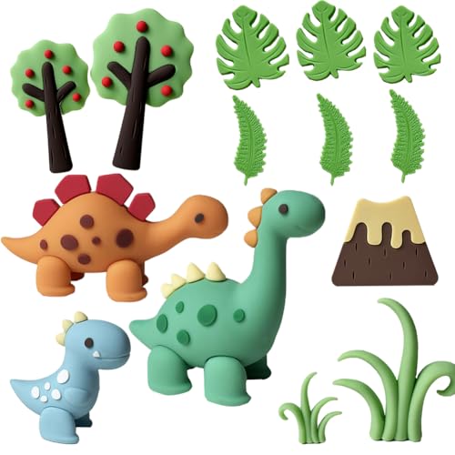 Dinosaurier Geburtstag Kuchen Dekoration, 14 Stück Dinosaurier Cake Topper Topper Happy Birthday Kindergeburtstag Tiere Torte Deko Dschungel Party Kuchendeko Geburtstagsdeko von DKLQXCE