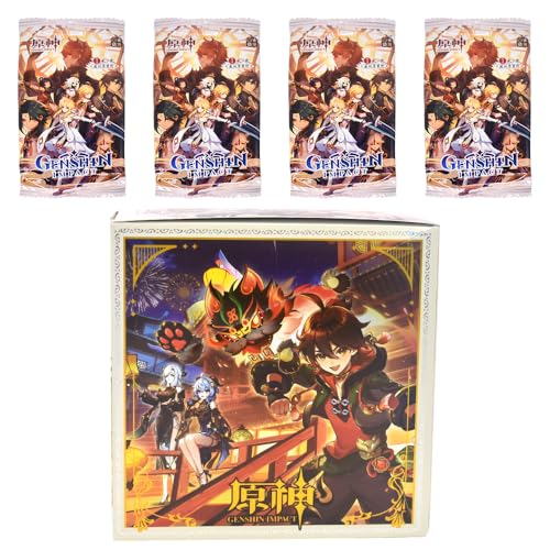 Gensshin Impact Anime Games Sammelkarten, DKLQXCE Gensshin Impact Karten, Gensshin Impact Card Booster Edition Kartenspiel Sets Games Karten Packs Trading Cards Booster Box als Sammlung 30-Packungen von DKLQXCE