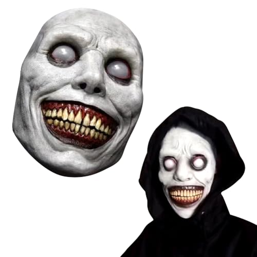 Halloween Gruselige Maske,Lächelnde Dämonen Maske,Horror Halloween Maske Dämon Halloween Cosplay Kostüm Horror Gruseliger Clown Lächelnder Dämon Costume d'Halloween Party Requisiten für Damen Herren von DKLQXCE