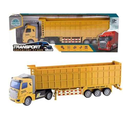 DKLQXCE Legierung Kinder LKW Auto,Container LKW Spielzeug,Spielzeug LKW Transport Vehicle Container-LKW-Modell-Spielzeug Fahrzeug Großes LKW-Modell-Lastwagen Spielzeug 1:48 für 3 4 5 6 7 Jahre Kinder von DKLQXCE