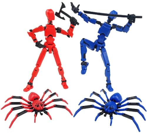 T13 Action Figure, 4 Stück Titan 13 Action Figures, 3D Printed Toy Multi-Jointed Movable 13 Articulated Robot Action Figures, T13 Figure, Dummy 13 Action Figuren, Geburtstag für Kinder von DKLQXCE