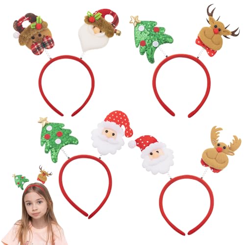 4 Stück Rentier Geweih Haarreif, Haarreifen Weihnachten,Rentier Geweih Haarreif Weihnachtsbaum Weihnachtsfeier Party Dekoration Weihnachten Haarband für Weihnachtsfeiern Cosplay Kinder Erwachsene von DKLQXCE