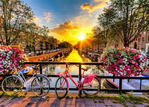 Amsterdam Puzzle 1000 Teile Erwachsene Canals Flowers Bicybles Puzzle Erwachsene 1000 Teile Puzzle Geschenkideen von DKijoys