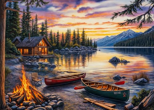 Lakeside Cobin Jigsaw Puzzle 1000 Teile Erwachsene Cozy Campfire Canoes Puzzle Erwachsene 1000 Teile Puzzles Lakeside Cobin Jigsaw Puzzle 1000 Teile Erwachsene Cozy Campfire Canoes Puzzle Erwachsene 1000 Teile Puzzles von DKijoys