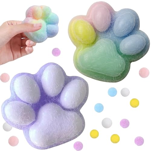 2 Stück Cat Paw Squishy Toy, Katze Pfote Squishy Squeeze Spielzeug,Katze Pfote Squeeze Spielzeug für Stress Linderung, Fidget Spielzeug für Kinder Teenager Erwachsene Home Office Entspannung von DLAIUSMALL