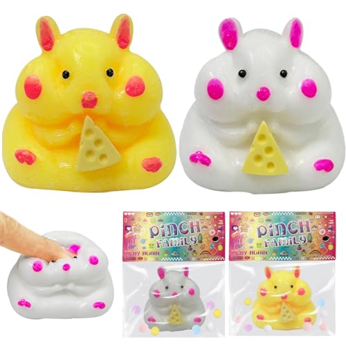 2 Stück Hamster Squeeze Spielzeug, Hamster Anti Stress Spielzeug, Stressabbau für Party Favors,Fidget Spielzeug für Kinder Jugendliche Erwachsene Home Office entspannend von DLAIUSMALL