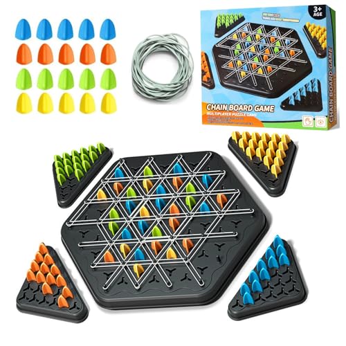 Magnetisches Schachspiel Gummiband-Brettspiel, Chain Board Chess Desktop Puzzle Interactive Brain Teaser, 2 bis 4 Spieler, Gummiband-Brettspiel für Familie Spaß und Strategie Spielen von DLAIUSMALL