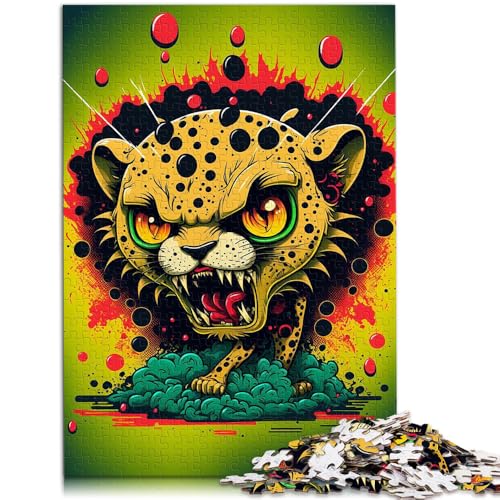 Puzzle „Raging Leopard“ für Erwachsene 1000 Teile 19,7 x 29,5 Zoll Holzpuzzle Spielspielzeug für Erwachsene für Erwachsene und Kinder ab 14 Jahren von DLBHSG