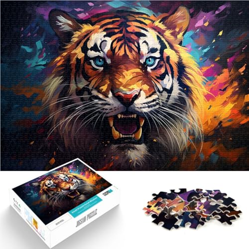 Puzzle „Wütender Tiger“ 1000 Teile für Erwachsene 49,7 x 75,4 cm Holzpuzzle Stressabbau für Erwachsene und Kinder ab 14 Jahren von DLBHSG