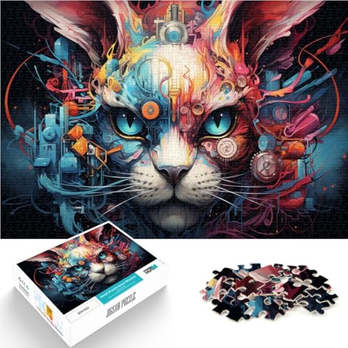 Puzzle Biologische Variation weißes Kaninchen 1000-teiliges Puzzle 19,7 Zoll x 29,5 Zoll Holzpuzzles Entspannungspuzzles Spiele Geeignet für Erwachsene und Jugendliche ab 14 Jahren von DLBHSG