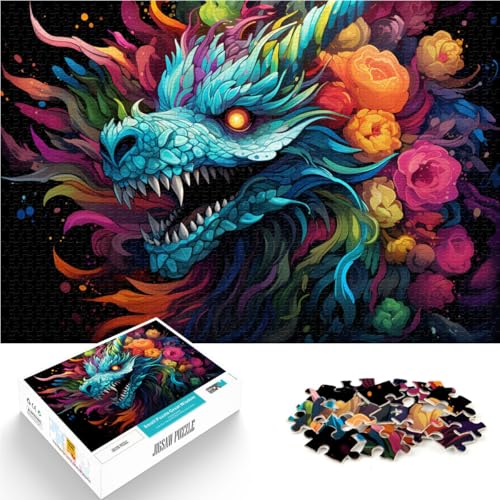 Puzzle Drachenmalerei 1000 Teile Puzzle für Erwachsene 19,7 x 29,5 Zoll Holzpuzzle Spiele Spielzeug Geschenk Geeignet für Erwachsene und Jugendliche ab 14 Jahren von DLBHSG