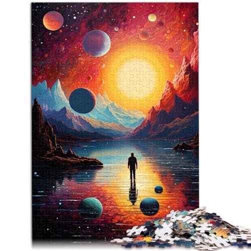 Puzzle Erwachsene abstraktes Gemälde von Sternen und Himmel Puzzle 1000 Teile Erwachsene 19,7 x 29,5 Zoll schwierige Holzpuzzles und eine Herausforderung Erwachsene und Familien von DLBHSG