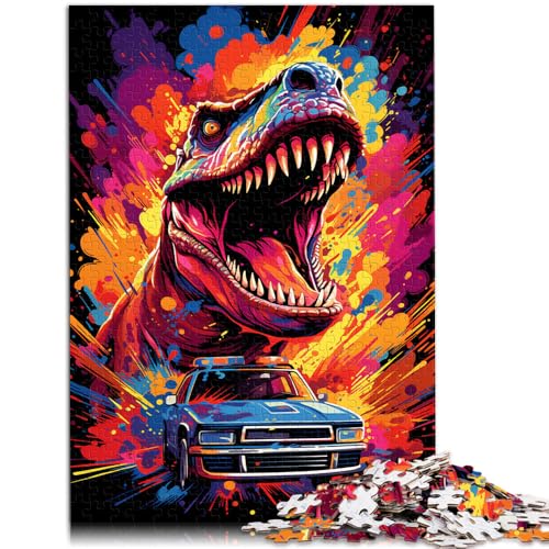 Puzzle Erwachsene und Kinder Dinosaurierautos 1000-teiliges Puzzle 40,6 x 75,4 cm Holzpuzzle Lernspiel Herausforderungsspielzeug Erwachsene und Jugendliche ab 14 Jahren von DLBHSG