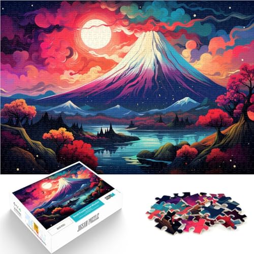 Puzzle Fantasie-Mountain Fuji in Asien 1000 Teile 19,7 x 29,5 Zoll Holzpuzzle Lernspiele für Zuhause DIY-Spielzeug für Erwachsene und Jugendliche ab 14 Jahren von DLBHSG