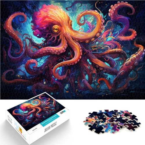 Puzzle Fantasietier Oktopus 1000 Teile Puzzlespiel 49,7 x 75,4 cm Holzpuzzle Denksportaufgabe für Erwachsene und Kinder ab 14 Jahren von DLBHSG