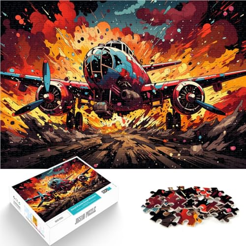 Puzzle Farbiger Kampfjet Puzzles für Erwachsene 1000 19,7 Zoll x 29,5 Zoll Holzpuzzles Lernspielzeug Geeignet für Kinder ab 14 Jahren von DLBHSG