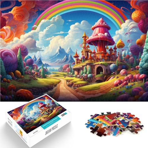 Puzzle-Geschenk „Candy Castle“ 1000 Teile für Erwachsene und Kinder 49,7 x 75,4 cm Holzpuzzle pädagogische Herausforderung für Jugendliche und Kinder von DLBHSG