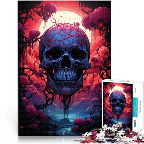 Puzzle-Geschenk „Totenkopf“ 1000 Teile Puzzle für Erwachsene 49,7 x 75,4 cm Holzpuzzle tolle Geschenke und Spielzeuge für Erwachsene und Kinder ab 14 Jahren von DLBHSG