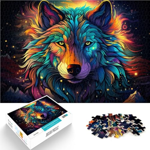 Puzzle-Geschenk Grauer Wolf 1000 Teile für Erwachsene 50 x 75 cm Holzpuzzle Denksportaufgaben für Erwachsene für Erwachsene und Kinder ab 14 Jahren von DLBHSG