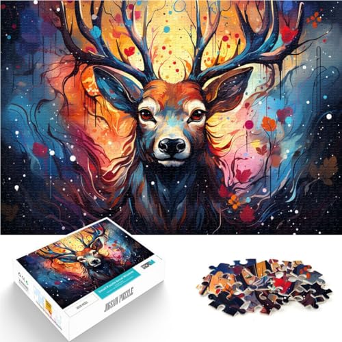 Puzzle-Geschenk Hirsch Puzzle für Erwachsene 1000 Teile 19,7 x 29,5 Zoll Holzpuzzle zur Heimdekoration für Erwachsene und Kinder ab 14 Jahren von DLBHSG