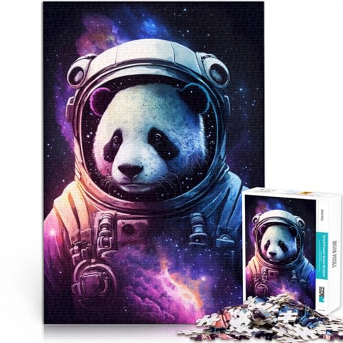 Puzzle-Geschenk Weltraum-Astronauten-Panda Puzzle 1000 Teile 19,7 x 29,5 Zoll Holzpuzzle Denksportspiel für Erwachsene und Kinder ab 14 Jahren von DLBHSG