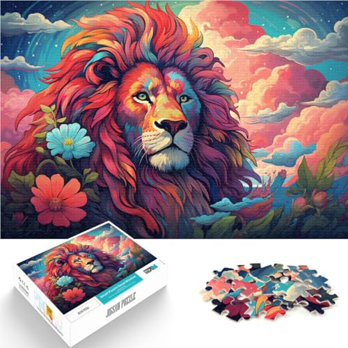 Puzzle-Geschenke für Erwachsene Der Löwe über den Wolken 1000-teiliges Puzzle 19,7 x 29,5 Zoll Holzpuzzle Lernspiele für Erwachsene und Kinder für Erwachsene und Familien von DLBHSG