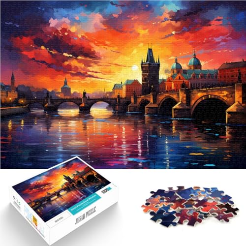 Puzzle Karlsbrücke 1000 Teile Puzzle 19,7 x 29,5 Zoll Holzpuzzle Stressabbau-Spielzeug Geeignet für Erwachsene und Kinder ab 14 Jahren von DLBHSG