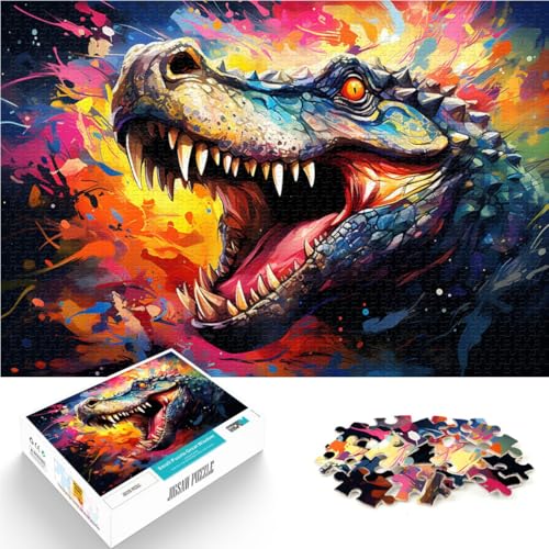 Puzzle Krokodil 1000 Teile Puzzle für Erwachsene 49,7 x 75,4 cm Holzpuzzle Denksportspiel für Erwachsene und Kinder ab 14 Jahren von DLBHSG