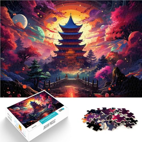 Puzzle Pagode 1000 Teile Lernspiele 49,7 x 75,4 cm Holzpuzzle Spiele für Erwachsene und Kinder ab 14 Jahren von DLBHSG