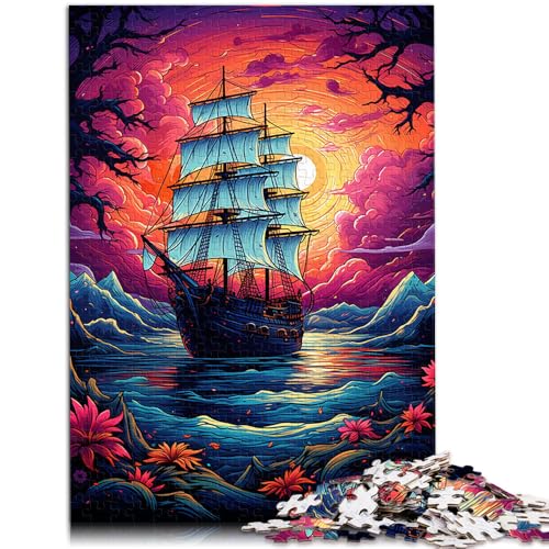 Puzzle Piratenschiff 1000-teiliges Puzzle Lernspiele 50x75cm Holzpuzzle pädagogische Herausforderung für Erwachsene und Kinder ab 14 Jahren von DLBHSG