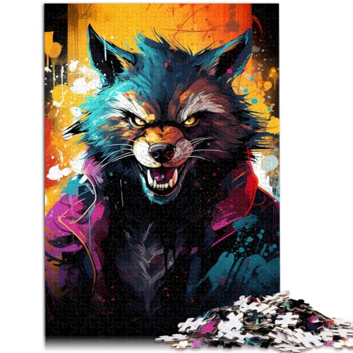 Puzzle Tier Wolf 1000 Teile Puzzle 19,7 Zoll x 29,5 Zoll Holzpuzzle Dekomprimierendes intellektuelles Lernspielzeug für Erwachsene und Kinder ab 14 Jahren von DLBHSG