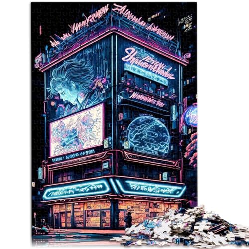 Puzzle Tokio Japan Neon 1000 Teile 49,6 x 74,4 cm Holzpuzzle Denksportaufgabe für Erwachsene und Kinder ab 14 Jahren von DLBHSG