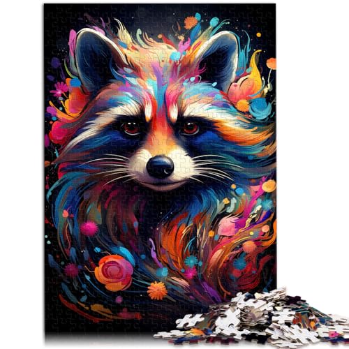 Puzzle Waschbär-Kunstpuzzle für Erwachsene 1000 19,7 x 29,5 Zoll Holzpuzzle Spielzeug-Wanddekoration für Erwachsene und Kinder ab 14 Jahren von DLBHSG