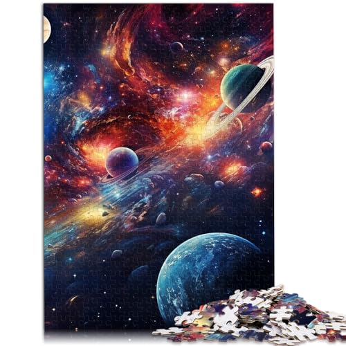 Puzzle buntes Universum lustige Puzzles für Erwachsene 1000 Teile 19,7 x 29,5 Zoll Holzpuzzle Lernspielzeug Familienspiele für Erwachsene und Kinder von DLBHSG