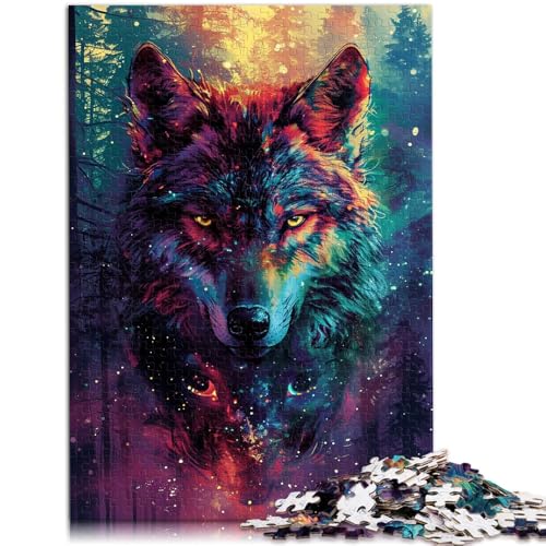 Puzzle für Erwachsene „EIN Wolf auf der Waldlaufbahn“ 1000 Teile für Erwachsene 49,7 x 75,4 cm Holzpuzzle tolle Geschenke für Weihnachten geeignet für Erwachsene von DLBHSG