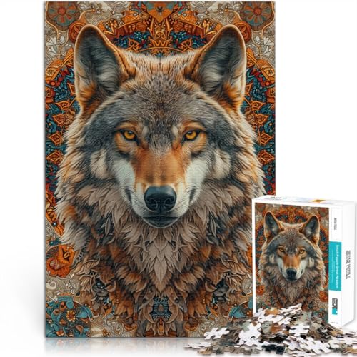 Puzzle für Erwachsene „Wolf im Schnee“ für Erwachsene 1000 Teile 50 x 75 cm Holzpuzzle einzigartiges Herausforderungsspiel für Erwachsene und Kinder ab 14 Jahren von DLBHSG