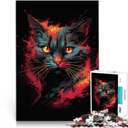 Puzzle für Erwachsene Art Cat für Erwachsene 1000 Teile Puzzle 19,7 x 29,5 Zoll Holzpuzzle Spielzeug Denkspiel für Erwachsene und Kinder ab 14 Jahren von DLBHSG