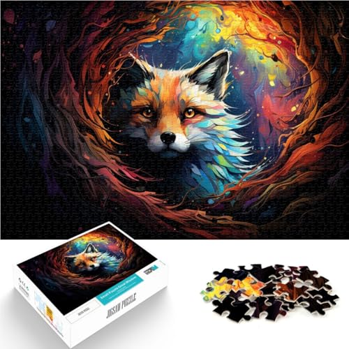 Puzzle für Erwachsene Art Fox 1000-teiliges Puzzle Lernspiele 19,7 x 29,5 Zoll Holzpuzzle Lernspiele für Zuhause DIY-Spielzeug für Kinder ab 14 Jahren von DLBHSG