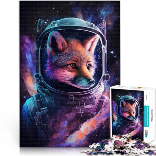 Puzzle für Erwachsene Astronaut Art Fox 1000 Teile50x75cm Holzpuzzle Stressabbau-Spielzeug für Erwachsene und Kinder ab 14 Jahren von DLBHSG