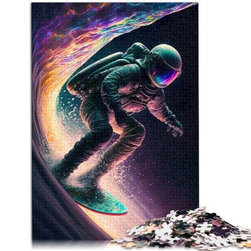 Puzzle für Erwachsene Astronaut Wave Surfer 1000-teiliges Puzzlespiel 19,7 x 29,5 Zoll Holzpuzzle Spielzeug Denkspiel für Erwachsene und Kinder ab 14 Jahren von DLBHSG